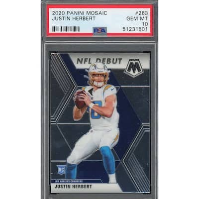 Justin Herbert 2020 Panini Mosaic Football Rookie Card #263 PSA 10 - 8'6" x 11'6"