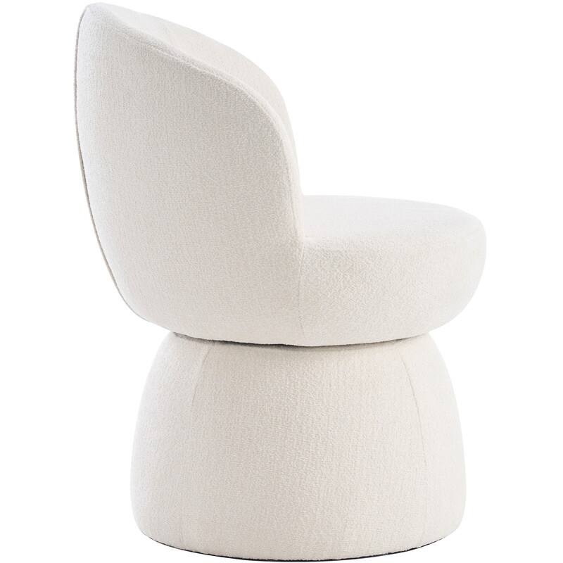 Swivel Modern Accent Chair Set of 4, Armless Upholstered Barrel Chairs
