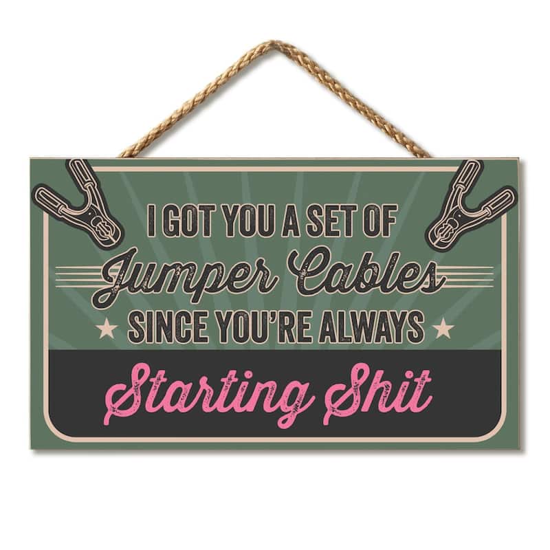 Hanging Wood Sign 9.5" x 5.75" Made in the USA - Multi - Multi