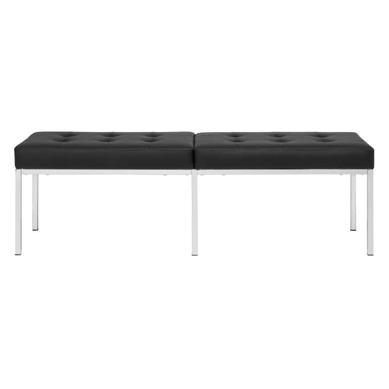Camber 60'' Bench, Tufted Bonded Leather Bench