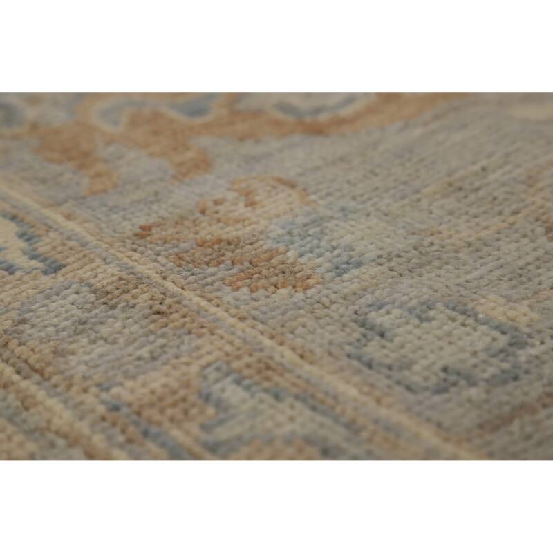 Hand Knotted Oriental 100% Wool Carpet Transitional All-Over Greys & Charcoal Oushak Area Rug - 9' 11'' X 8' 1''
