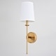 preview thumbnail 9 of 11, Camden 1 Light Wall Sconce Fixture White Linen Fabric Shade, LED Compatible