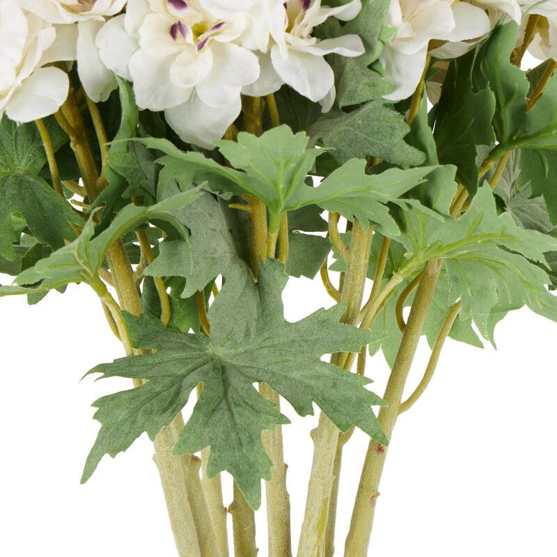 White Faux Foliage Tall Delphinium Artificial Flower Stem (Set of 8)