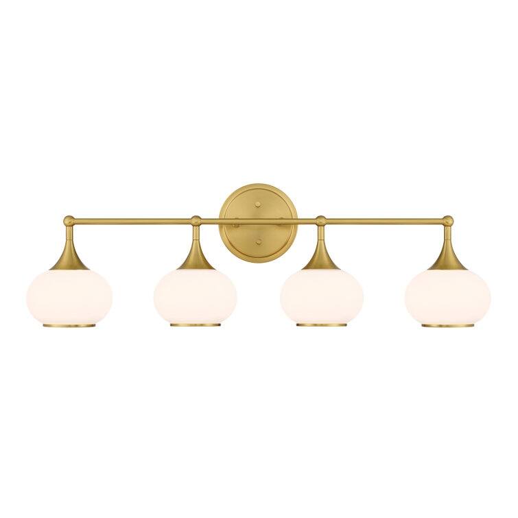 Acroma Aged Brass/Polished Chrome Finish Modern Globe Vanity Light