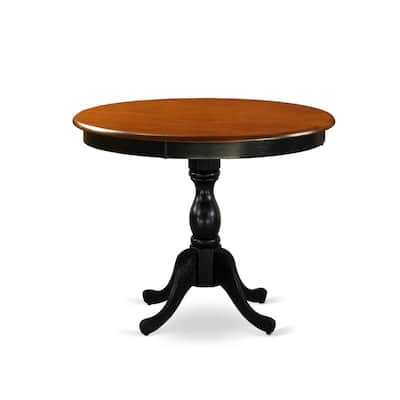 Round Dining Table Set with 2 Chairs - Modern 3 Piece Kitchen Dinette Set - Black Finish