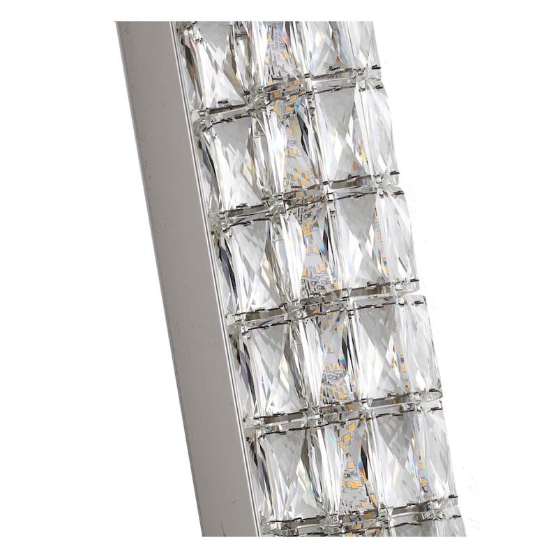 1-Light Chrome Wall Sconce With Clear Crystal Accents