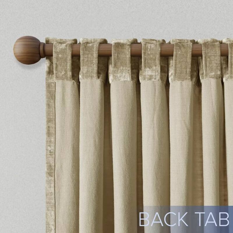 Texture Velvet Back Tab Room Darkening Single Panel