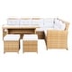 preview thumbnail 18 of 22, SAFAVIEH Outdoor Miki 5-piece Wicker Sectional Patio Dining Set