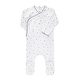 preview thumbnail 5 of 9, Ely's & Co. Organic Cotton Cluster Flower & Leaf Footie Collection Ivory/Blue - 6 Months