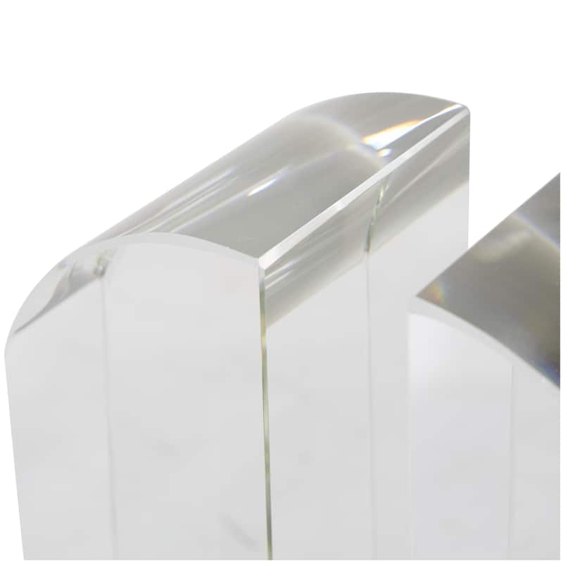 Crystal Geometric Arched Bookends - Set of 2 Clear - Roche River Decor