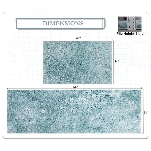 dimension image slide 12 of 28, Luxury Plush Bathroom Rug Set - Quick-Dry, Soft Microfiber, Non-Slip, Absorbent & Washable Bath Mats