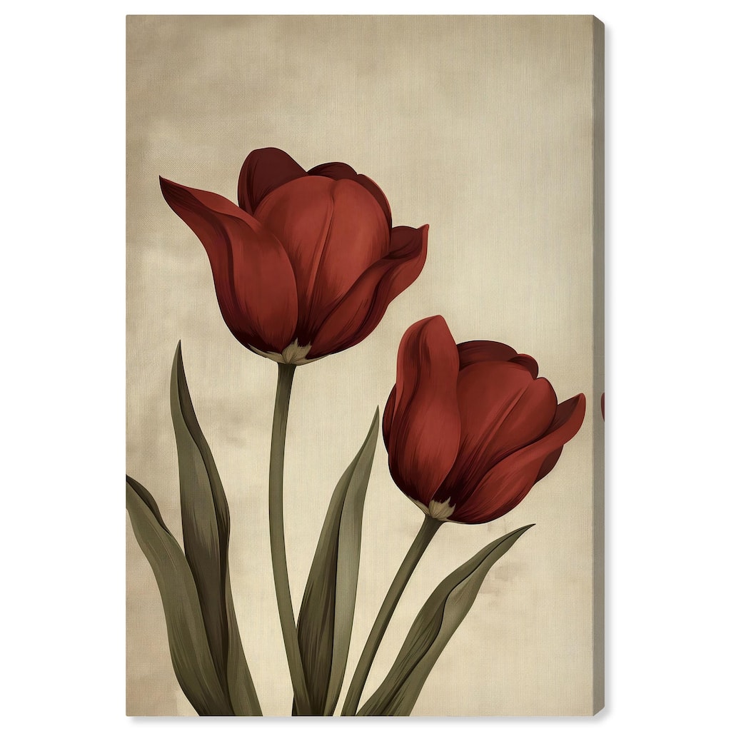 Deep Red Tulips Canvas by Art Remedy, Gallery Wrapped