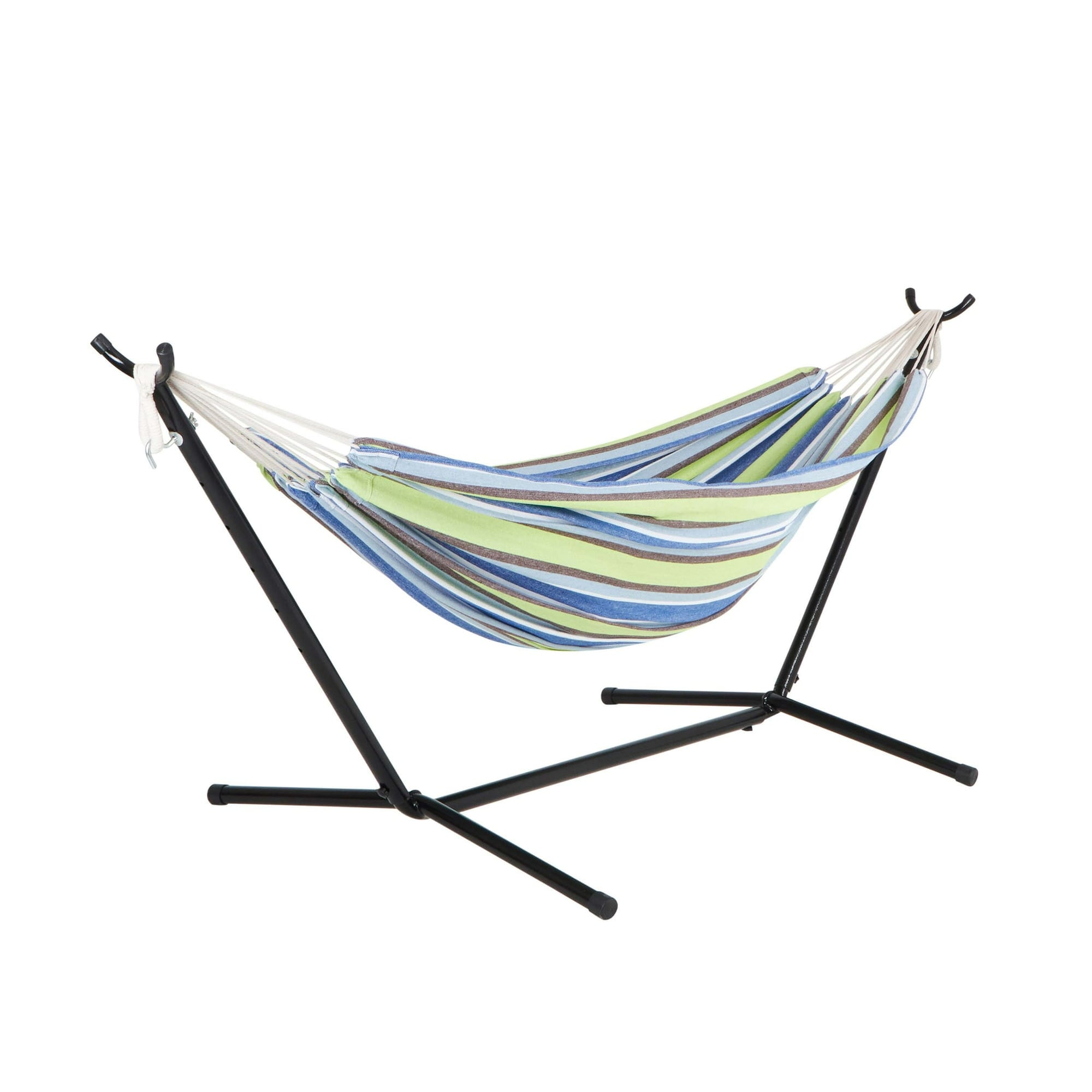 Double Hammock with Stand Premium Carry Bag Blue