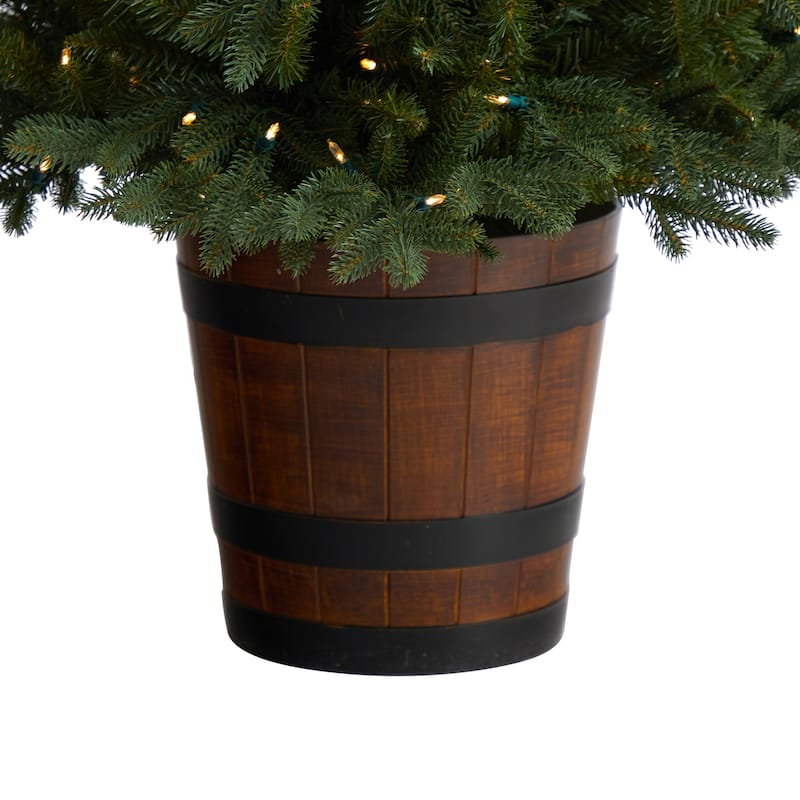 5Ft Pre-Lit Christmas Tree with Lights & Planter - Holiday Decor, Artificial Evergreen Tree, Festive Home Accent - Green - 60