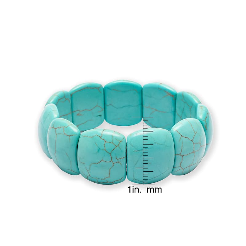 Victoria Townsend Turquoise Howlite Square Bead Stretch Bracelet