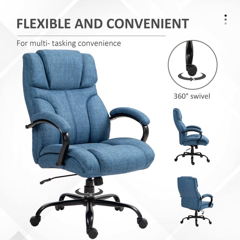 500lbs Capacity Big and Tall Office Chair with Wide Seat and Adjustable Height ,Executive Linen Finish