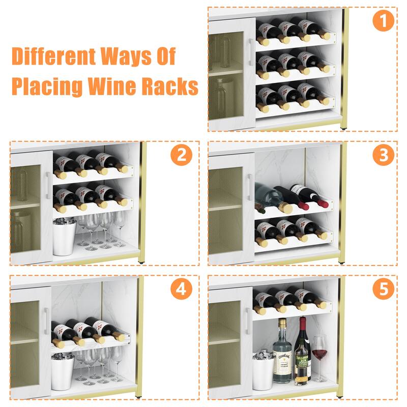 Wine Bar Cabinet with Storage,Small Liquor Cabinet,Bar Cabinet with Glass Holder