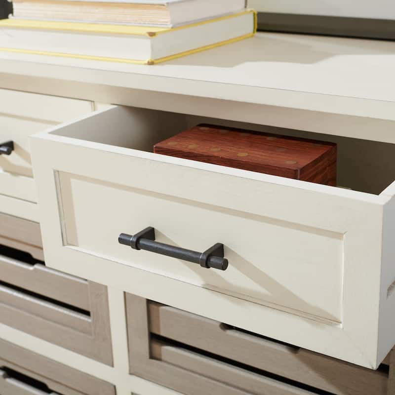 SAFAVIEH Saadia Removable 6-Drawer Storage Chest - 31" W x 12.5" L x 26" H - 31Wx13Dx26H - Distressed White