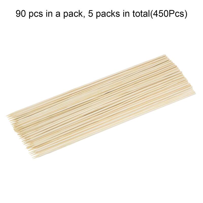 450pcs Bamboo Skewers Sticks 12 Inch 3mm Dia Natural Wooden Cocktail Picks - 12"