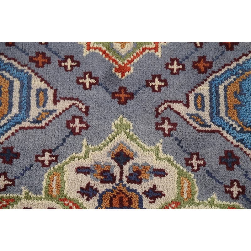 Geometric Kazak Oriental Runner Rug Handmade Traditional Wool Carpet - 2'8"x 7'11"