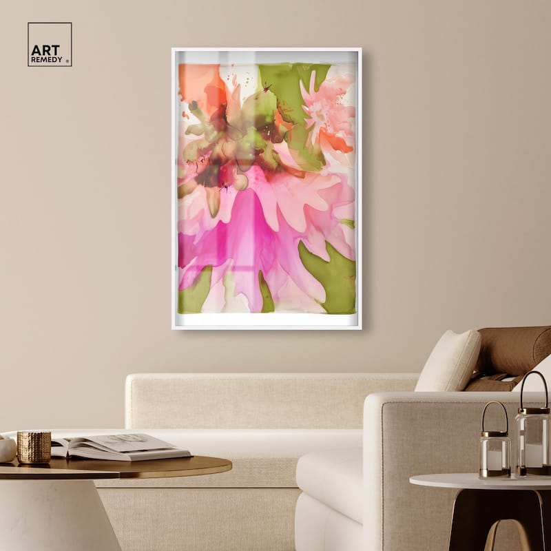 Vibrant Fluidity Floral I Shadowbox by Art Remedy