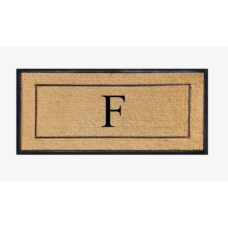 A1HC Natural Coir & Rubber Large Monogrammed Door Mat 30"x60" - 30"X60" - F