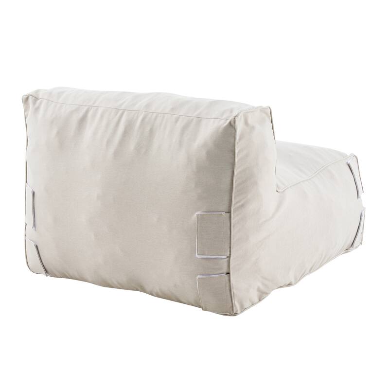 Christopher Knight Home - Nerissa 5-Piece Modular Outdoor/Indoor Bean Bag Sectional Sofa Set with Shredded Foam Filled & Ottoman