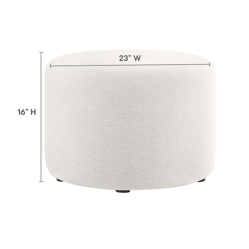 Callum 16"/23"/29"/38" Round Woven Heathered Fabric Upholstered Ottoman