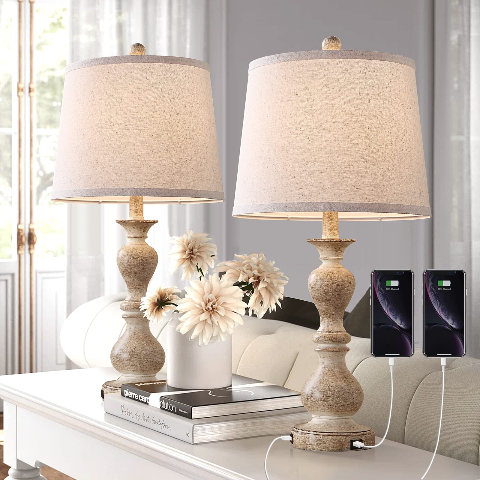 Boho Table Lamps Bedroom Living Room Set 2 Sleeping and Reading Small Farmhouse RattanTable Lamp 19 Rustic Egg Design Bed Bath Beyond 40321165