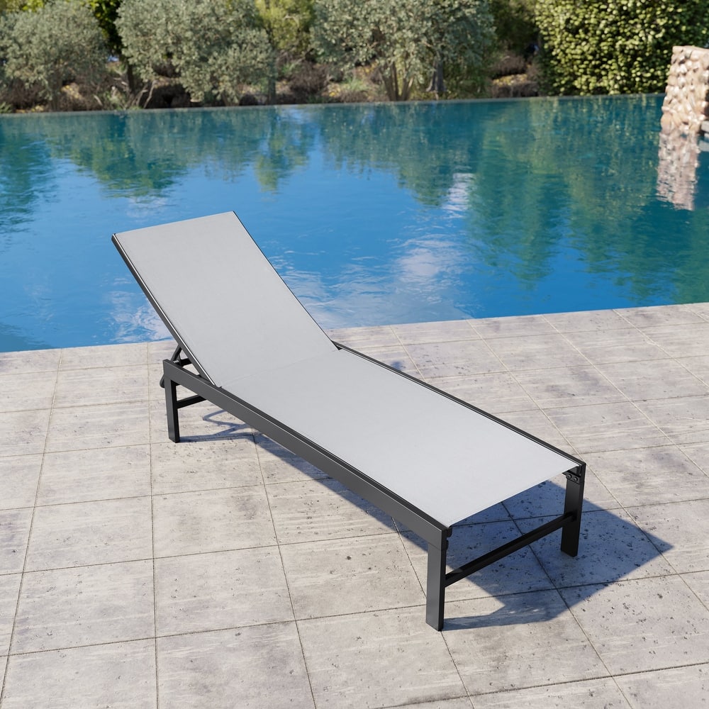 Outdoor Patio Adjustable Chaise Lounge Chairs