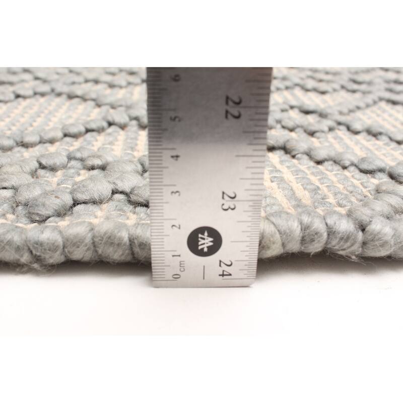 ECARPETGALLERY Braid weave Sienna Grey Wool Rug - 5'3 x 7'2