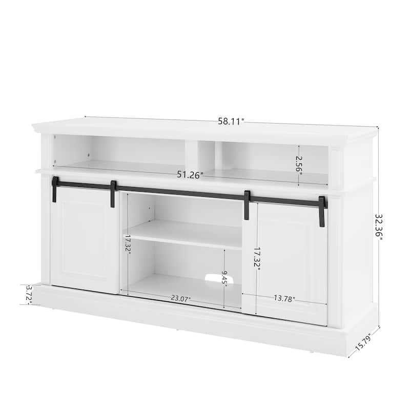 Media Console Table with Storage Cabinet