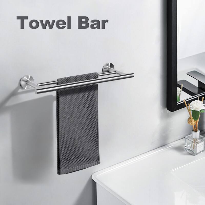 WOWOW Wall Mounted Stainless Steel Double Towel Bar