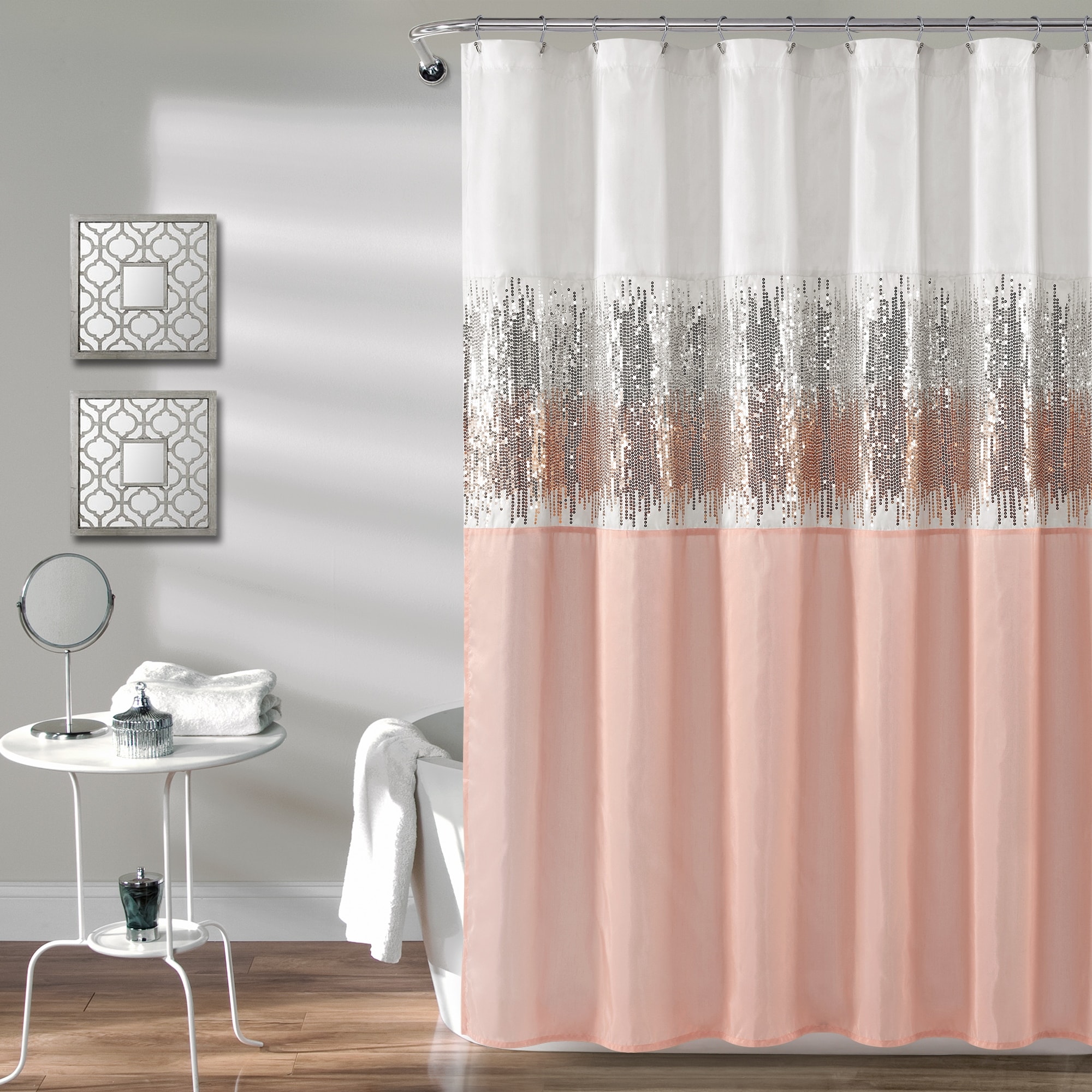 Featured image of post Black White Pink Shower Curtain - Shop unique pink shower curtains from cafepress.