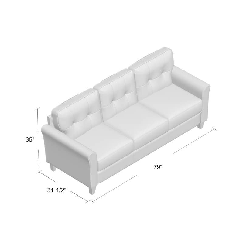 Kouchouk 78.7'' Linen Flared Arm Sofa