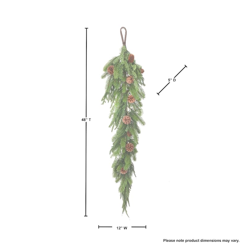 48"Real Touch Norfolk/Spruce/Juniper Garland - Natural Green