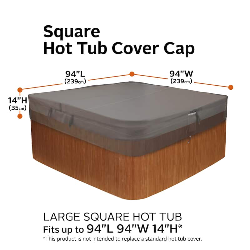 Classic Accessories Ravenna Water-Resistant 94 Inch Square Hot Tub Cover
