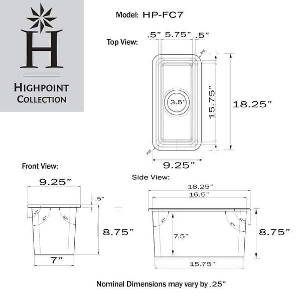 Petite Fireclay Island-Prep or Bar Sink - 9.25 x 18.25 x8.75 inches