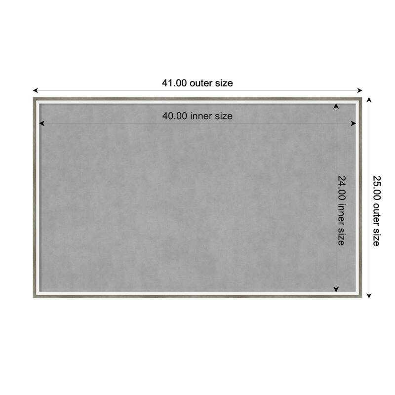 Amanti Art Lucie Silver White Framed Magnetic Board - Board Size 40x24