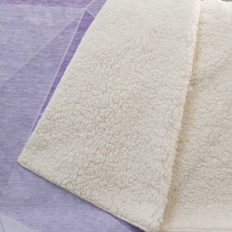 Premium Machine Washable Modern Contemporary Sherpa Throw Blanket