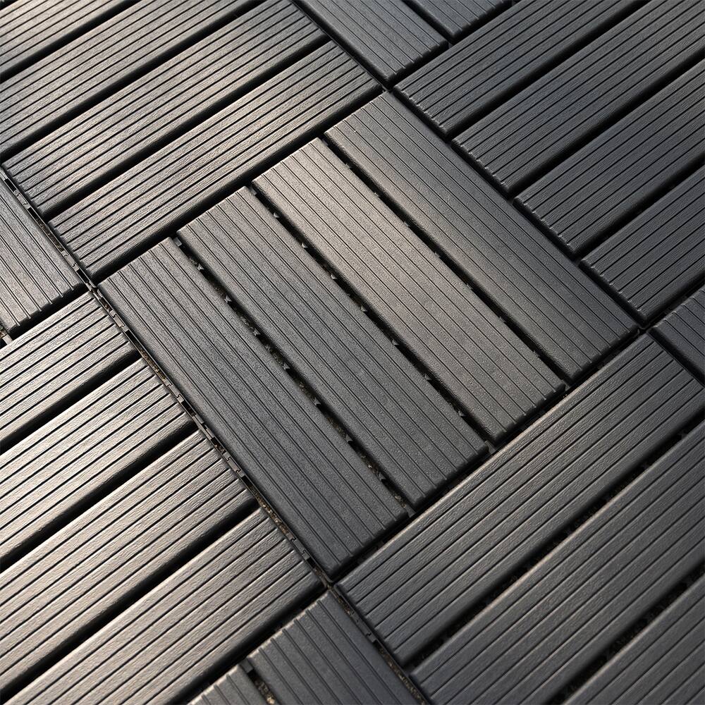1 ft x 1 ft All-Weather Outdoor Deck Tiles, Garage Tiles, Box of 44