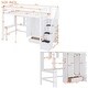 preview thumbnail 24 of 33, Twin Size Loft Bed With Bookshelf and Wardrobe for Storage