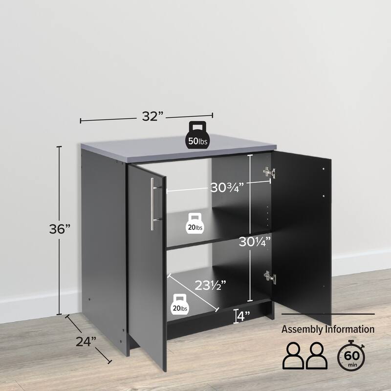 Prepac Winslow Elite 32-inch Base Cabinet, Multiple Finishes - 32 Inch