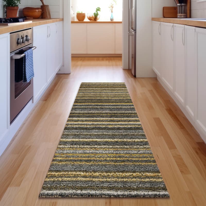 Premium Washable Super Soft Stripe Mayfield Rug - Gold - 2' 3" x 7' 6" - Runner