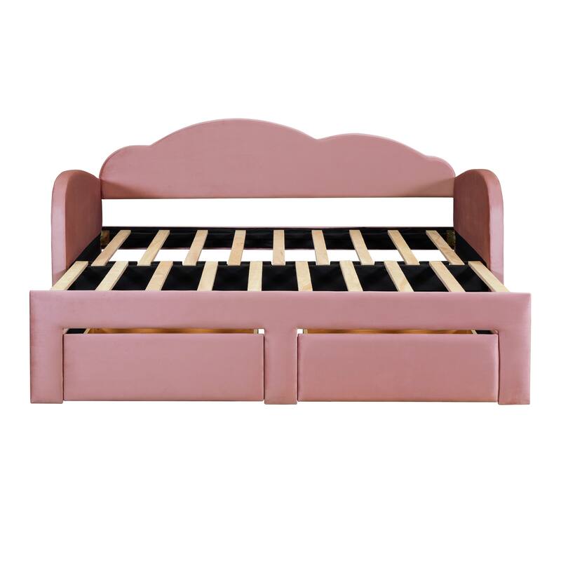Upholstered daybed with Cloud-Shaped Backrest