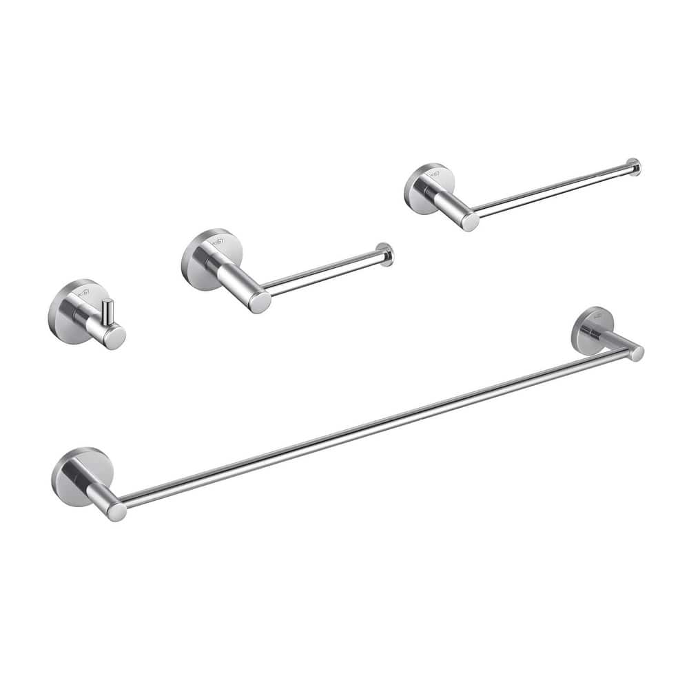 Circular 4-Piece Bathroom Hardware Set