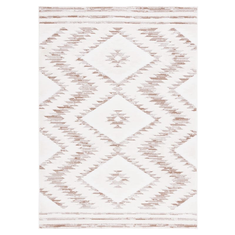 SAFAVIEH Alamo Ghica Rustic Boho Rug - 6'7" Square - Ivory/Taupe