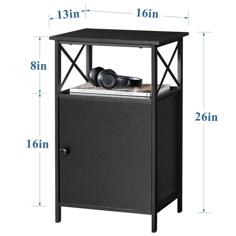 VECELO Modern Nightstands with Storage Shelf