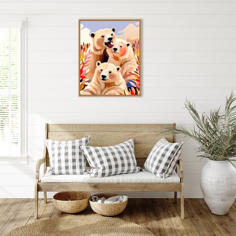 Polar Bears by Uma Gokhale Framed Canvas Wall Art