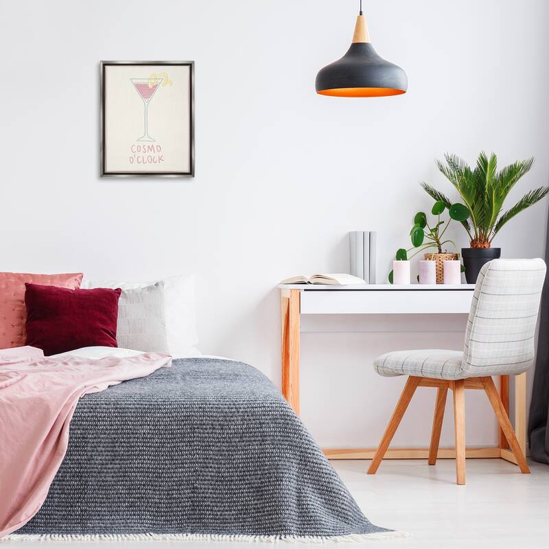 Stupell Minimal Cosmo O'Clock Framed Floater Canvas Wall Art Design By Grace Popp